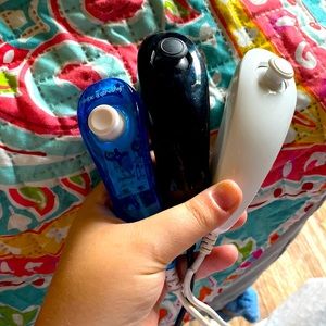 Wii joystick controllers! $5 for the black. $8 for the rock candy. $15 for both